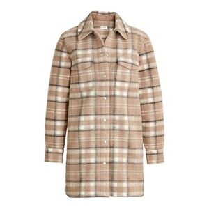 J Crew Factory Plaid Long Line Shirt Jacket Shacket Size Small BL635